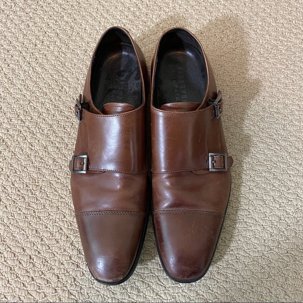 Brown Kenneth Cole Reaction Monk Strap Dress Shoes